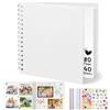 DazSpirit Album Fotografico Personalizzabile 10 Pollici, 80 Pagine, Bianco | Scrapbook Quadrato con Copertina Rigida & 5 Adesivi, Album Fai Da Te e Libro dei Ricordi per Matrimoni Nascite Anniversari