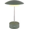 Globo Lampada da tavolo con dimmer touch a batteria, regolabile in altezza, lampada da comodino, verde, 1 W, bianco caldo, diametro 18 x 26 cm