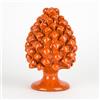 Ceramiche Azzaro & Romano Caltagirone Pigna in ceramica di Caltagirone - Arancione - H 20cm - Interamente fatto a mano - 100% Made in Italy