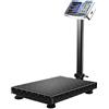 Voltix Bilancia Elettronica 300kg, Bilancia Pesa Pacchi Digitale Professionale Ricaricabile con Display in Acciaio Inox e Braccio Pieghevole