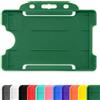 CKB LTD Porta badge in plastica rigida, per formati orizzontale, con lato aperto, Identità ID dimensioni inserto CR80, da 86 mm a 54 mm Pacco da 10 pezzi unità verde