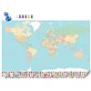 Febio Mappamondo da Parete Magnetico 88x57 cm, Planisfero del Mondo in Inglese con Bandiere e 6 Pin Magnetici, Cartina Geografica Dettagliata, Mappa del Mondo da Parete per Studio e Viaggi