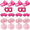 BOZILY SPA Party Essentials - Set per ragazze, 4 mascherine per gli occhi, 4 fasce, 4 anelli per capelli, 4 pettini portatili, colori accattivanti, bloccano la luce, ideale per pigiama party, pigiama party e