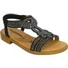 Valleverde Sandalo donna nero 55403 Sandali Aperti Estivi Sandali Aperti con Tacco a blocchetto altezza 2.5 cm (Nero, Sistema Taglie Calzature EU, Adulto, Donna, Numero, Media, 38)