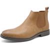 Finishing & Sewing Stivali Chelsea da uomo, Smart Casual Slip On, Giallo marrone, 41 EU