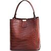 NICOLE & DORIS Borse a Mano Piccola Borsa Secchiello Donna Borsa Borse a Tracolla in PU Pelle Borsa Spalla Coccodrillo Elegante Borsa delle Signore Vintage Borsetta Sera Marrone Scuro