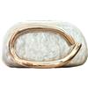 Boutique De FGG Mini pochette in acrilico per donne formali,Borsa da sera in marmo rigido,Borsa a tracolla alla moda con manico in metallo, bianco sporco, Mini