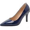 CHICMARK Décolleté sexy da donna slip-on con tacco a spillo e punta appuntita, Blu scuro, 33 EU
