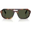 Persol Occhiali da sole unisex Po3393s Guido Square, Avana/Verde, 56 mm