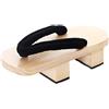 Kawaii-Story K-G-20-1 Nero Legno Chiaro Giappone Geta Unisex Sandalo con Calzini Tabi Kimono Geisha Kendo Samurai