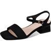 Asterisco Sandali da Donna Block Tacco Medio con Cinturino Alla Caviglia 240397 Sandals Nero Numero 33 EU/32Cn