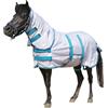 Gallopoff Coperta antimosche per mini cavallo/pony, 75 cm, colore: Bianco | Con Copricollo e Fascia Ventrale Rimovibile, Protezione UV, Maglia Leggera e Traspirante per Asino Miniatura/Puledro Svezzato