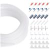 Flutaire Set di accessori standard per pompe ad aria per acquario, tubo d'aria da 4 m, 5 pietre di scarico d'aria, 5 valvole di ritegno, 5 valvole di controllo, 10 ventose, 20 connettori, set completo per