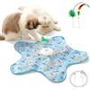 JoyEnjoy Giocattolo interattivo nascondino puzzle a movimento per gatti domestici | Stimolazione per gatti, tappetino elettronico mobile, USB/batterie, 5 fori, suoni uccelli adatti a più gatti