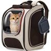 Pecute Zaino Gatto,Zaino a Bolla per Gatti di Grandi,Ergonomia,Cachi