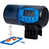 VinDox Mangiatoia automatica per acquario, mangiatoia automatica per pesci con display LCD Mangiatoia automatica per acquari, può essere regolata per quattro tempi di alimentazione programmati (non include