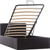 vidaXL Giroletto Idraulico con Contenitore Moderno Salvaspazio Robusto a Doghe Letto Imbottito Struttura Telaio Nero in Similpelle 100x200cm