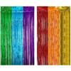 Daleweo 2 Tendine Lamé Colorate 1x2m - Decorazione Party Neon, 6 Colori Tendine Brillantinato, Accessori Feste Anni 80 90, Sfondo Photobooth per Feste Carnevale