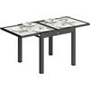 Outsunny Tavolo da Giardino Allungabile 4-6 Persone 80/160x80cm Trasparente