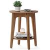 VASAGLE tavolino, tavolino da caffè, tavolino rotondo per soggiorno, comodino per piccoli spazi, con ripiano inferiore, stile moderno, marrone miele LET283T41