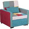 Totò Piccinni Poltrona Pouf Prestodormo pronto letto con Cuscino (Patchwork, Con Braccioli)