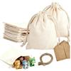 JRSHIRLEYLTD 12 sacchetti di cotone 15 x 20 cm con cordino, sacchetti da riempire, sacchetti vuoti di stoffa per calendario dell'Avvento, lavanda, pittura fai da te, confezione regalo e bomboniere (con 12