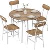 HOMCOM Set tavolo da pranzo, 4 sedie, per 4 persone, legno naturale