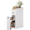 Yorbay Armadio in piedi stretto con cassetti: mobiletto bianco per soggiorno, cucina, bagno, sala da pranzo, scaffale per piccoli spazi