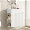 boorbin Mobile da bagno con mobiletto per lavabo, 55 cm, mobiletto da appendere, piccolo mobile per il bagno degli ospiti (bianco)