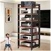 Generico Rack Audio Mobile con Ruote Universali,Mobiletto Portaoggetti Stereo Audio A 7 Ripiani,Mobile Stereo Hi Fi Rack HiFi per Soggiorno, Ufficio, Home Theater,Supporto TV Angolare(Red)