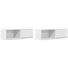 Mhdvray Set di 2 mobili per TV bianchi, 80 x 31 x 25,5 cm, montaggio a parete, in legno, con cassetto e scomparto, credenza sospesa per soggiorno