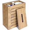 Lantaly - Mobiletto sottile da bagno, contenitore in legno per carta igienica, scatola compatta da bagno, contenitore multiuso in legno per ordine e pulizia - Marrone