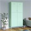 Zentexion Armadio verde menta, 90 x 50 x 180 cm, in metallo, con 4 scomparti regolabili, asta appendiabiti, fessure di ventilazione, salvaspazio, stabile, moderno, per soggiorno, corridoio, camera dei