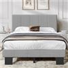 YIDATONG Telaio del Letto 90x200 cm Singolo, Rete letto a Piattaforma Imbottito con Testiera e Schienale, Struttura letto Doghe in Legno, Facile da Montare, Letto imbottita con Contenitore Sotto