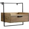 FineBuy Comodino Sospeso 44x35x45 cm Legno Massello di Mango con Cassetto