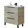 MarinelliGroup Mobile bagno 80 cm a terra lavabo ceramica 3 cassettoni ROVERE ALASKA 80 x 45 x 86 cm 305023C