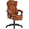 TRISENS Sedia da scrivania ergonomica con schienale flessibile e poggiatesta - Comoda sedia da ufficio - Sedia da ufficio, sedia girevole, poltrona direzionale, colore: marrone - nero