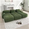 Kuczn Divano modulare angolare in corduroy, divano senza braccioli, con funzione letto, in schiuma ad alta densità 32D, design profondo, fondo antiscivolo, per soggiorno e camera da letto, verde