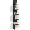 Livinity Mensola ad angolo Vesuvio, Nero 28 x 175.4 cm | con 5 scomparti
