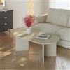 [en.casa] Tavolino da Salotto con Piano Ovale Tavolo Basso Centrale da Caffè per Soggiorno Zona Living Studio Sala d'Attesa 119 x 60 x 40 cm - Color Avena Oatmeal