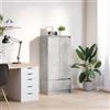 Generico Armadio con Cassetto Grigio Cemento 55,5x34x119,5 cm Truciolato,Buffet e credenze,861646