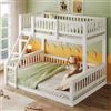 Oxtao Letto a castello 90 x 200 cm e 140 x 200 cm, letto a soppalco con scala e protezione dalle cadute, letto funzionale per 3 bambini, senza materasso (bianco, 140 x 200 cm)