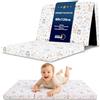 Totsy Baby Materasso Culla 60x120 cm pieghevole per Lettino da Viaggio - Sfoderabile con rivestimento lavabile a 30 gradi & borsa inclusa - Materasso Bambini in schiuma Gufi