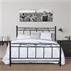 SISA srl, LETTO MATRIMONIALE 170x120x195cm con RETE MATRIMONIALE 160x190cm, Letto Ferro Battuto, Modello RITA, Colore Nero Anticato (Con Sfumature Oro), Rete in Doghe Matrimoniale, 13 Doghe in Legno