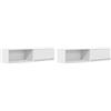 Mhdvray Set di 2 mobili da parete per TV, moderni, in legno, 100 x 31 x 25,5 cm, con cassetto e scomparto per soggiorno