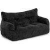 Pamapic Pouf per adulti con imbottitura, poltrona doppia lounge con manico portatile, moderna ergonomica, per soggiorno, camera da letto, sala giochi, colore nero