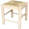 greca Sgabello sotto legno, seduta in ennea, in legno di pino massello, misure (larghezza/profondità/altezza): 34 x 34 x 35 cm, in legno naturale da dipingere.