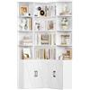 FirFurd 187.3 cm Libreria, Libreria Angolare a 12 Scomparti Aperti, Bianco