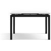PAZZO DESIGN Tavolo da Pranzo Allungabile Efrem in Ceramica Effetto Marmo Bianco Statuario, Base in Metallo Nero, 110x70x h77 cm estendibile a 170 cm - id_2323