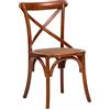 Biscottini Sedie sala da pranzo legno massello L46xPR42xH86 - Sedia cucina e soggiorno in rattan - Sedie in legno da esterno e interno